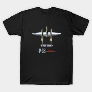 P-38 Lightning WW2 fighter aircraft T-Shirt